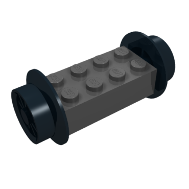4180c02 - Brick, Modified 2 x 4 with Red Wheels FreeStyle and Red Pins (4180 / 4259 / 2344)