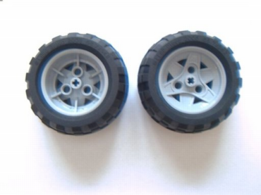 41896c03 - Wheel 43.2mm D. x 26mm Technic Racing Small, 3 Pin Holes with Black Tire 68.7 x 34 R (41896 / 61480)