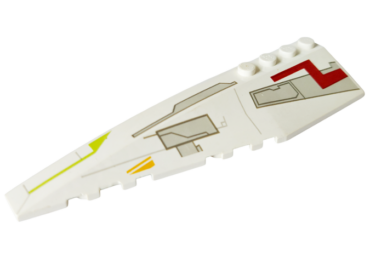 42061pb01 - Wedge 12 x 3 Left with Gray Panels & Lime/Medium Orange/Dark Red Markings Pattern