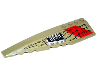 42061pb26 - Wedge 12 x 3 Left with Scales, Gray Buttons and Red Markings Pattern (Sticker) - Set 70006