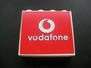 4215bpb24 - Panel 1 x 4 x 3 - Hollow Studs with Vodafone Logo Pattern (Sticker) - Set 8672