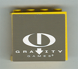 4215pb054 - Panel 1 x 4 x 3 with Gravity Games Logo White on Dark Gray Pattern (Sticker) - Set 3538