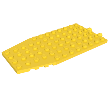 42607c01 - Wedge, Plate 6 x 12 x 1 Cut Corners with 2 Fixed Rotatable Pins