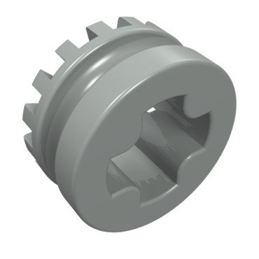 4265a - Technic Bush 1/2 Toothed, Four Interior Ridges