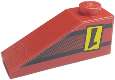 4286pb003 - Slope 33 3 x 1 with Upside-down Black Number 1 on Yellow Rectangle Pattern Model Right Side (Sticker) - Set 8209