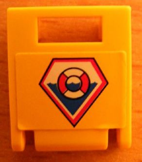4346pb21 - Container, Box 2 x 2 x 2 Door with Slot with Coast Guard Logo Pattern (Sticker) - Set 7044