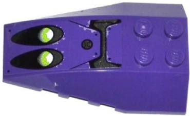 43712pb042 - Wedge 6 x 4 Triple Curved with Lime Jet Engines, Filler Cap, Dark Purple Panels and Bolts Pattern (Sticker) - Set 70128
