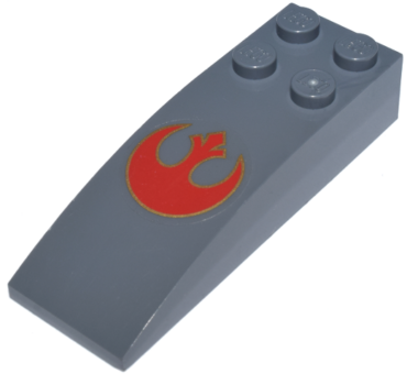 44126pb002 - Slope, Curved 6 x 2 with Red SW Rebel Alliance Symbol Pattern (Sticker) - Set 7668