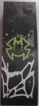 44126pb048 - Slope, Curved 6 x 2 with Lime Spider Outline and White Web Pattern (Sticker) - Set 70130