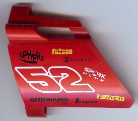 44353pb09 - Technic, Panel Fairing #23 Large Short, Small Hole, Side B with Number 52 and Sponsor Logos Pattern (Sticker) - Set 8167