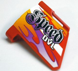 44353pb10 - Technic, Panel Fairing #23 Large Short, Small Hole, Side B with 'Speed DVL' Pattern (Sticker) - Set 8136
