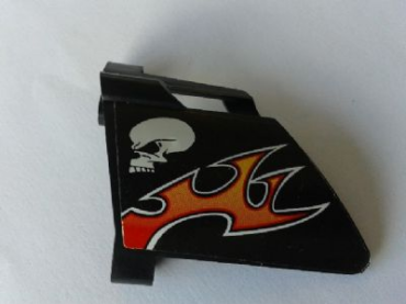 44353pb23 - Technic, Panel Fairing #23 Large Short, Small Hole, Side B with Skull and Orange Flames Pattern (Sticker) - Set 8167
