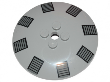 44375bpb19 - Dish 6 x 6 Inverted (Radar) - Solid Studs with Dark Bluish Gray and Black TIE Bomber Clamps Pattern