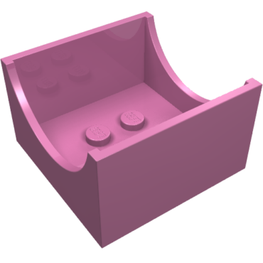 4461 - Container, Box 4 x 4 x 2 Bottom with Semicircle Cutout Ends