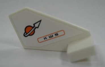 44661pb002 - Tail Shuttle, Small with Modified Classic Space Logo and 'K W S' Pattern on Both Sides (Stickers) - Set 7695