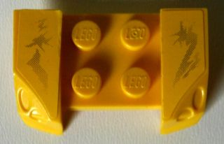 44674pb16 - Vehicle, Mudguard 2 x 4 with Headlights Overhang with Black Dirt on Yellow Background Pattern on Both Sides (Stickers) - Set 8134