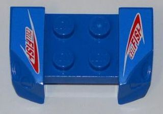 44674pb22 - Vehicle, Mudguard 2 x 4 with Headlights Overhang with Red 'CELLFISH' Pattern on Both Sides (Stickers) - Set 8126