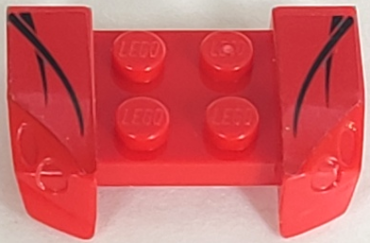 44674pb27 - Vehicle, Mudguard 2 x 4 with Headlights Overhang with Black Streaks Pattern on Both Sides (Stickers) - Set 8150