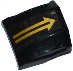 44675pb012 - Slope, Curved 2 x 2 with Debossed Side Ports with Gold Arrow Pattern (Sticker) - Set 70747