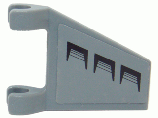 44676pb006R - Flag 2 x 2 Trapezoid with 3 Black Vent Holes Pattern Model Right Side (Sticker) - Set 8057