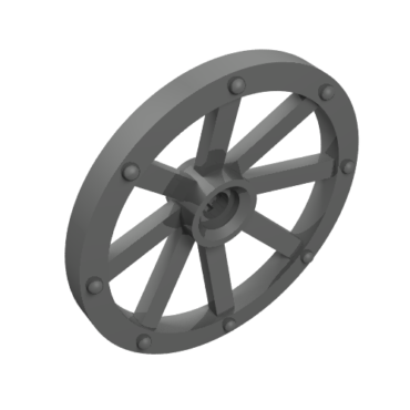 4489b - Wheel Wagon Large 33mm D., Hole Notched for Wheels Holder Pin