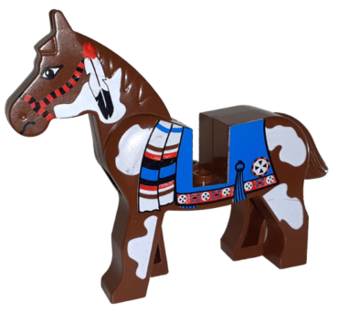 4493c01px2 - Horse with Blue Blanket, Right Side Red Circle Pattern