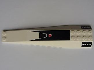 45301pb017 - Wedge 16 x 4 Triple Curved with Reinforcements with Black and Red Air Intake and White 'POLICE' on Black Pattern (Stickers) - Set 5983