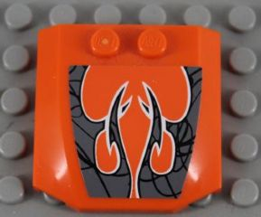 45677pb092 - Wedge 4 x 4 x 2/3 Triple Curved with Black and Silver Pattern (Sticker) - Set 8162