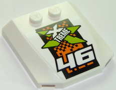 45677pb098 - Wedge 4 x 4 x 2/3 Triple Curved with '46' and Xtreme Logo Pattern (Sticker) - Set 60146