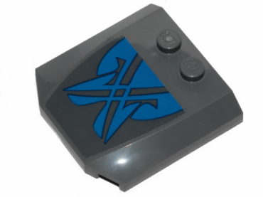 45677pb116 - Wedge 4 x 4 x 2/3 Triple Curved with Blue Markings with Black Outline Pattern (Sticker) - Set 75258