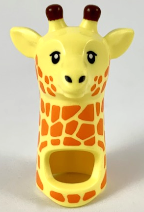 45758pb01 - Minifigure, Headgear Head Cover, Costume Giraffe Head and Neck with Orange Spots Pattern