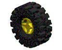 4624c03 - Wheel 8mm D. x 6mm with Black Tire 21mm D. x 9mm Offset Tread Medium (4624 / 4084)