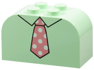 4744px19 - Slope, Curved 4 x 2 x 2 Double with 4 Studs with Tie Pink Pattern