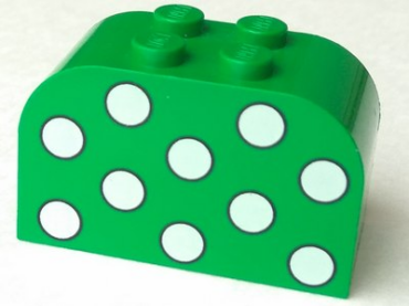 4744px2 - Slope, Curved 4 x 2 x 2 Double with 4 Studs with Dots White Pattern