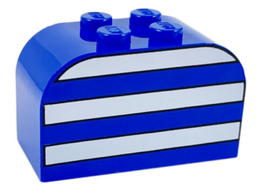 4744px4 - Slope, Curved 4 x 2 x 2 Double with 4 Studs with White Stripes Pattern