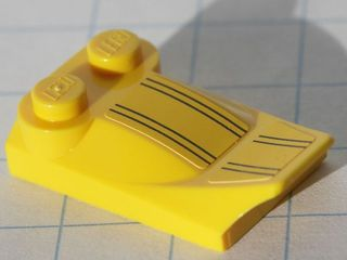 47456pb003 - Slope, Curved 3 x 2 x 2/3 with 2 Studs, Wing End with 8 Black Stripes Pattern (Stickers) - Set 8122