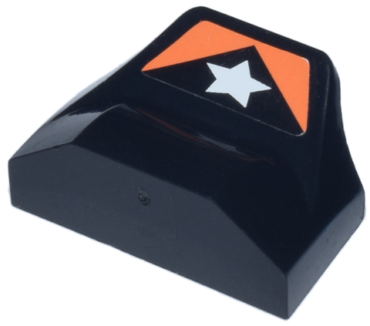 47458pb01 - Slope, Curved 1 x 2 x 2/3 Wing End with White Star and Orange Pattern (Sticker) - Set 8661