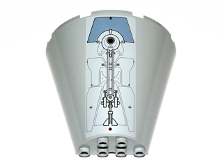 47543pb06 - Cone Half 8 x 4 x 6 with SW Escape Pod Pattern (Sticker) - Set 9490