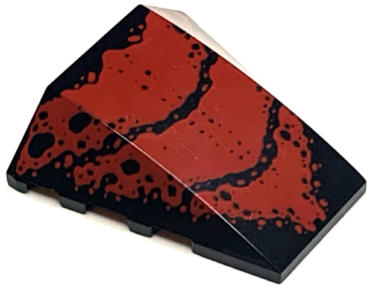 47753pb003 - Wedge 4 x 4 Triple Curved No Studs with Red Scales Pattern