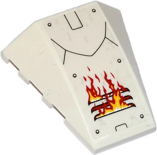 47753pb058 - Wedge 4 x 4 Triple Curved No Studs with Rivets, Black Lines and Vent with Flames Pattern (Sticker) - Set 70142