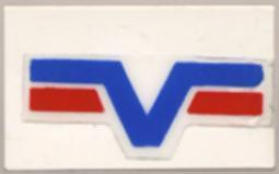 4865pb007 - Panel 1 x 2 x 1 with Blue -V- and two Red Lines Pattern (Sticker) - Set 6614