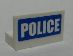 4865pb013 - Panel 1 x 2 x 1 with 'POLICE' White on Blue Pattern (Sticker) - Set 7741