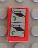 4865pb024 - Panel 1 x 2 x 1 with Helicopter Landing Gear Instructions Pattern (Sticker) - Set 8856