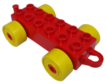 4883c01 - Duplo Car Base 2 x 6 with Closed Hitch End and Yellow Wheels