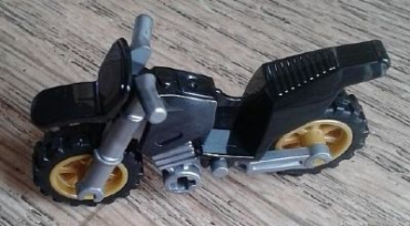 50860c04 - Motorcycle Dirt Bike with Flat Silver Chassis and Pearl Gold Wheels