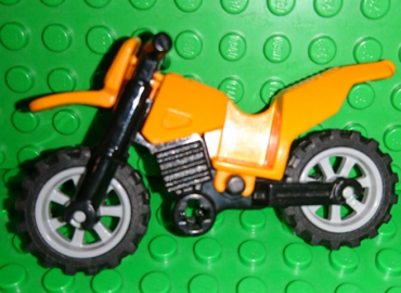 50860c11 - Motorcycle Dirt Bike with Black Chassis (Long Fairing Mounts) and Light Bluish Gray Wheels