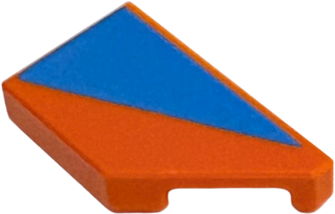 5092pb021 - Tile, Modified 1 x 2 Wedge Right with Dark Azure Triangle Pattern