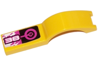 50947pb003L - Vehicle, Mudguard 1 x 4 1/2 with White '38' Pattern Model Left Side (Sticker) - Set 8131