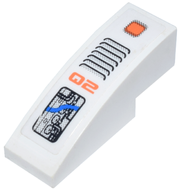 50950pb024 - Slope, Curved 3 x 1 with 'Q2' and Circuitry and Vent Pattern (Sticker) - Set 7648