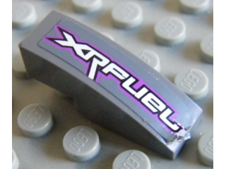 50950pb025L - Slope, Curved 3 x 1 with 'XRFUEL' on Top Pattern Model Left (Sticker) - Set 8136